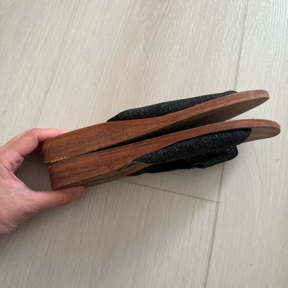 Free People Daybird Mini Wedge Sandals Black Tan Size 37 size 6.5-7 - Picture 7 of 12